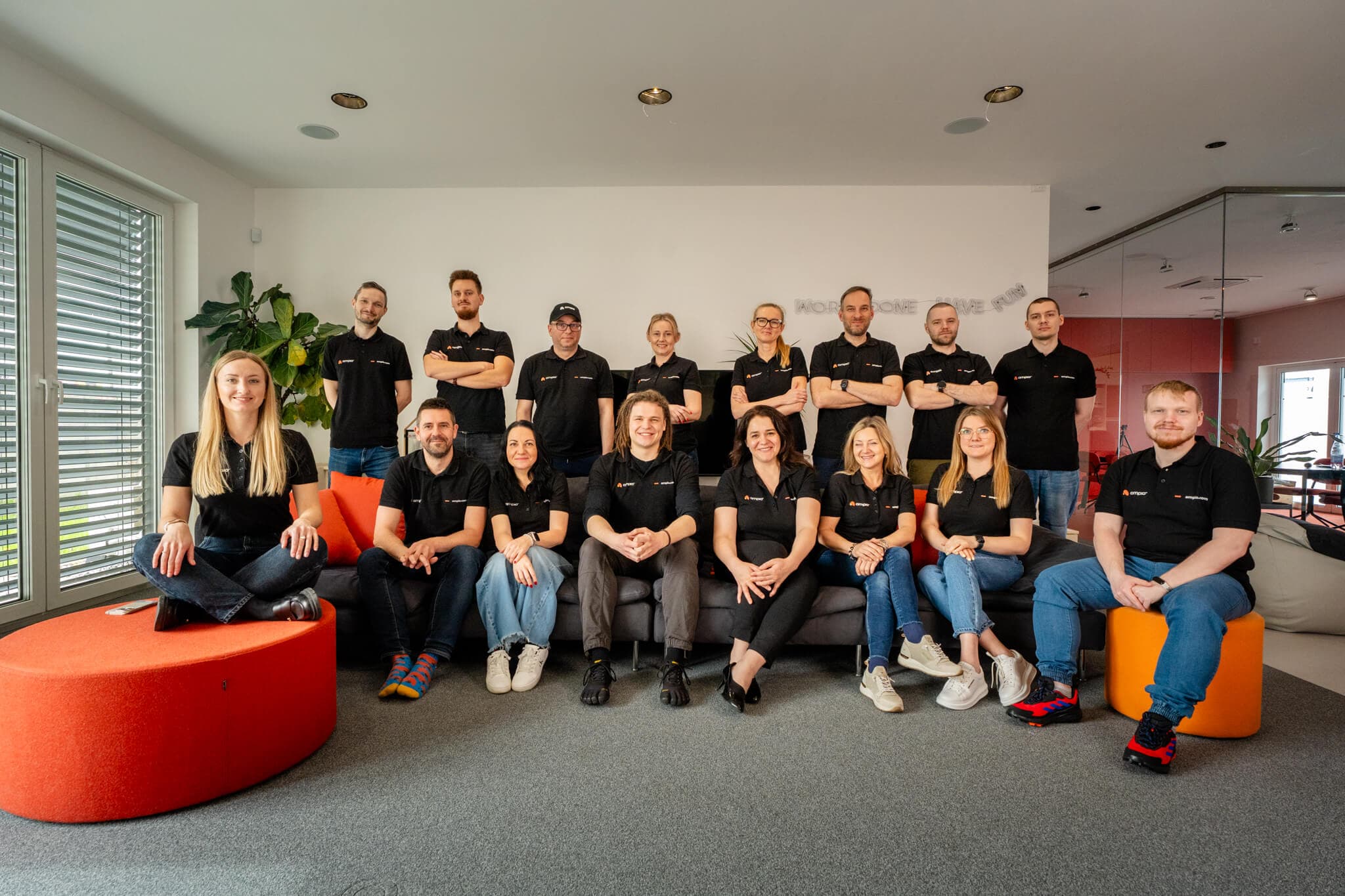 Photograph of the team from the company's head office